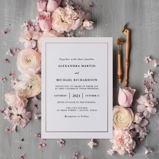 Modern Minimal | Rose Gold Foil Border Wedding (Creator Uploaded)