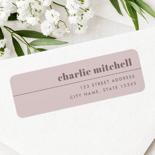 Modern minimal rose taupe return address label