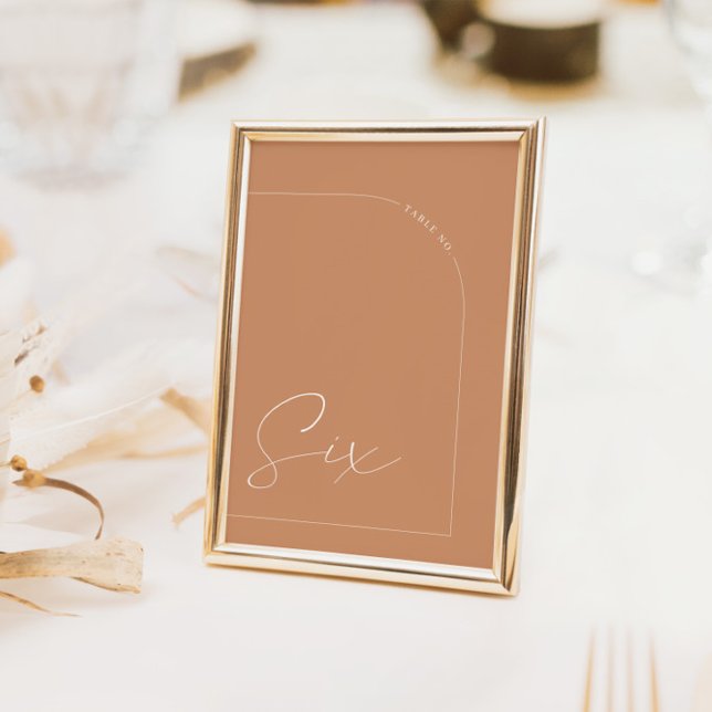 Modern Minimal Rust Arch Table Six Table Number (Modern Minimal Rust Arch Table Six Table Number)