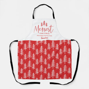 Modern minimal rustic chic Christmas family baking Apron