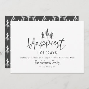 Modern minimal rustic farmhouse Christmas happy Holiday Card