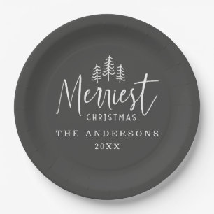 modern minimal rustic multi photo classic  paper plate