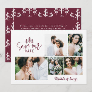 modern minimal rustic multi photo wedding save the date