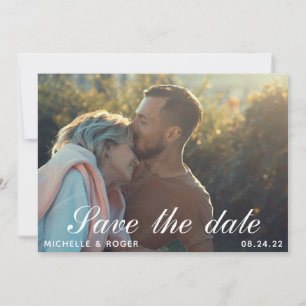 modern minimal rustic photo Save The Date Card