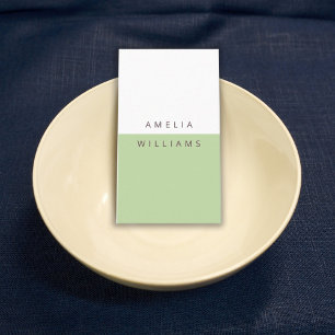 Modern Minimal Sage Green Business Card