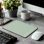 Modern Minimal Sage Green Personalised Name Mouse Pad<br><div class="desc">Elevate your workspace with our modern minimal sage green personalised name mousepad. Tailored just for you, this sleek accessory adds a touch of sophistication to your desk setup. Crafted with high-quality materials, it's both functional and stylish, making it the perfect addition to any office or home workspace. Personalise yours today...</div>
