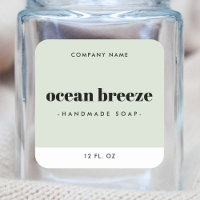 Modern minimal sage green square product label