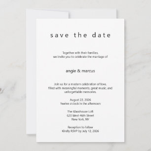 Modern Minimal Save the Date