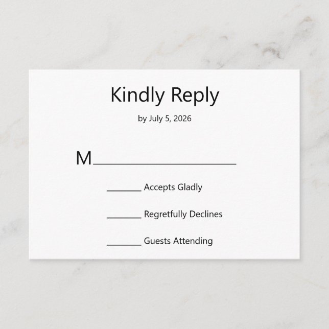 Modern Minimal Save the Date Enclosure Card (Front)