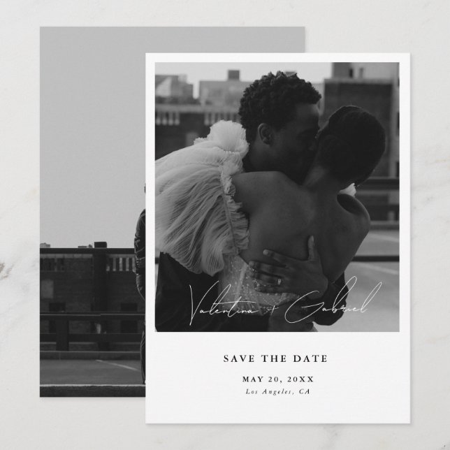 Modern Minimal Save the Date Invitation (Front/Back)