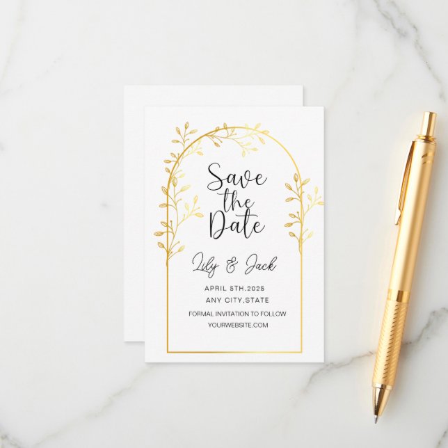  Modern Minimal Save the Date,Minimal Simple Enclosure Card (Front/Back In Situ)