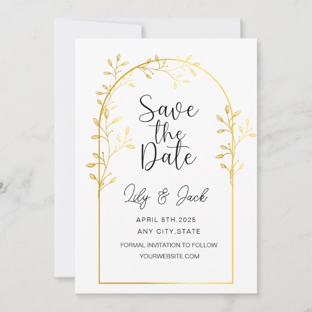  Modern Minimal Save the Date,Minimal Simple Invitation (Front)