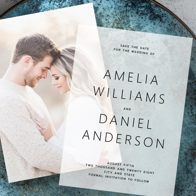 Modern minimal Save the Date Vellum Invitations (Modern minimal Save the Date Vellum Invitations)