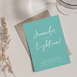 Modern Minimal Script 18th Birthday Party Teal  Invitation<br><div class="desc">An elegant "18th Birthday" party invitation design with modern typography and custom text.</div>