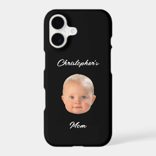 Modern Minimal Script Baby Face Photo Mum Gift
