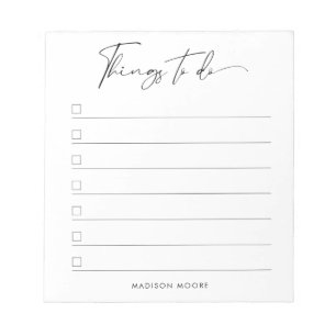 Modern Minimal Script Calligraphy To do list  Notepad