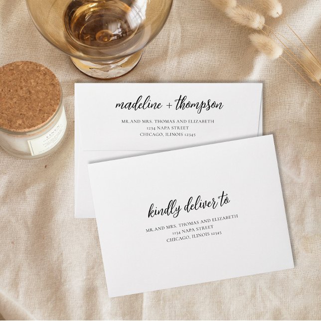 Modern Minimal Script Calligraphy Wedding Envelope (Creator Uploaded)