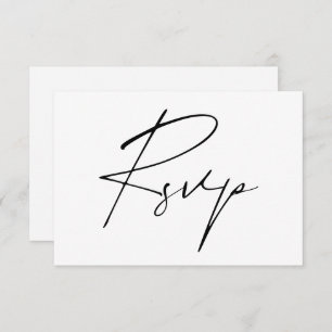 Modern Minimal Script Calligraphy Wedding Online RSVP Card