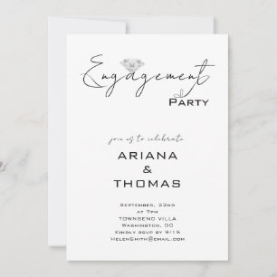 Modern Minimal Script Engagement Party Invitation
