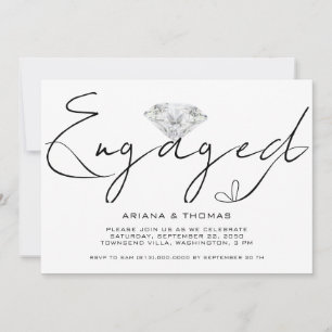 Modern Minimal Script Engagement Party Invitation