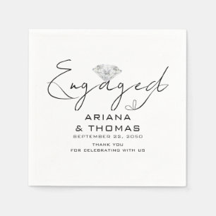Modern Minimal Script Engagement Party Napkin
