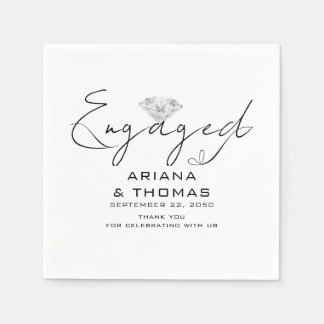 Modern Minimal Script Engagement Party Napkin
