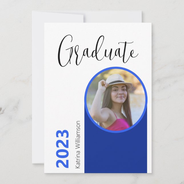 Modern Minimal Script Graduation Party Photo Invitation (Front)