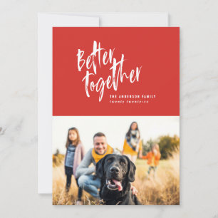 Modern minimal script holiday photo card