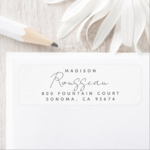 Modern Minimal Script Name Return Address Label