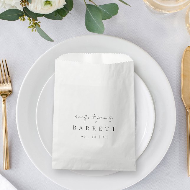 Modern Minimal Script Personalised Wedding Favour Bag (Creator Uploaded)