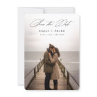 Modern Minimal Script Photo Wedding Save The Date