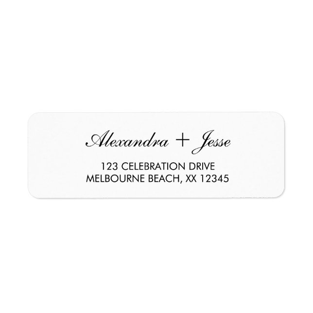 Modern Minimal Script Return Address Label (Front)