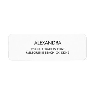Modern Minimal Script Return Address Label