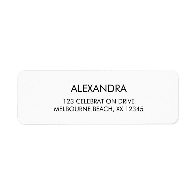 Modern Minimal Script Return Address Label (Front)