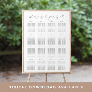 Modern Minimal Script Seating Chart