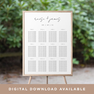 Modern Minimal Script Seating Chart