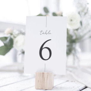 Modern Minimal Script Table Number