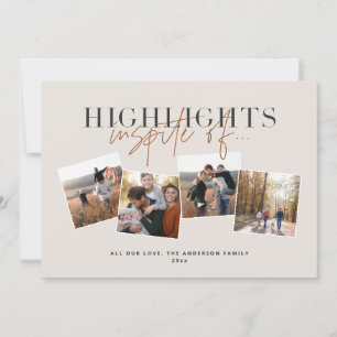 Modern, minimal script typography highlights holiday card