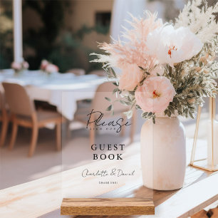Modern Minimal Script Wedding Guestbook Acrylic Sign