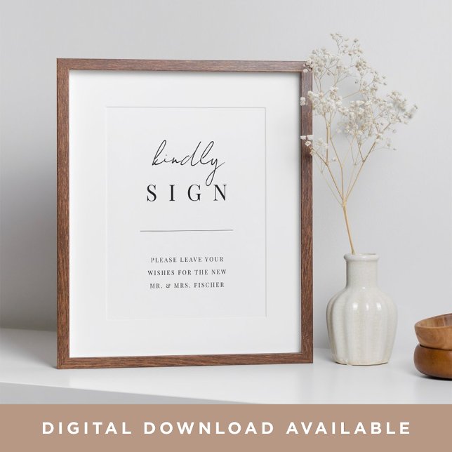 Modern Minimal Script Wedding Guestbook Sign (Creator Uploaded)