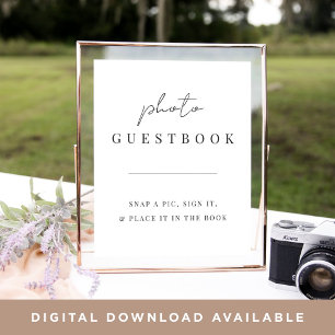 Modern Minimal Script Wedding Photo Guestbook