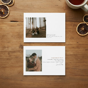 Modern Minimal Simple 2-Photo Wedding Invitation