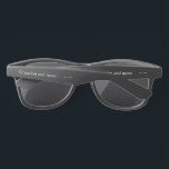 modern minimal & simple black Plastic Sunglasses<br><div class="desc">Elevate your style with our Modern Minimal & Simple Black Plastic Sunglasses, perfect for all occasions. Customise with your name and date, adding a touch of elegance to your look. Whether it's for a wedding or any special event, these sunglasses from HobiniShop blend minimalism with modern flair. Stay stylish and...</div>