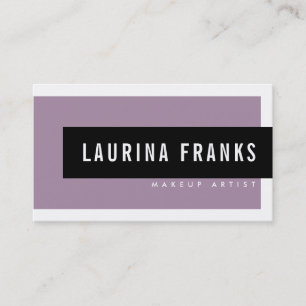 MODERN MINIMAL simple chic mauve purple black Business Card