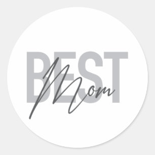 Modern, minimal, simple, cool design of Best Mum Classic Round Sticker