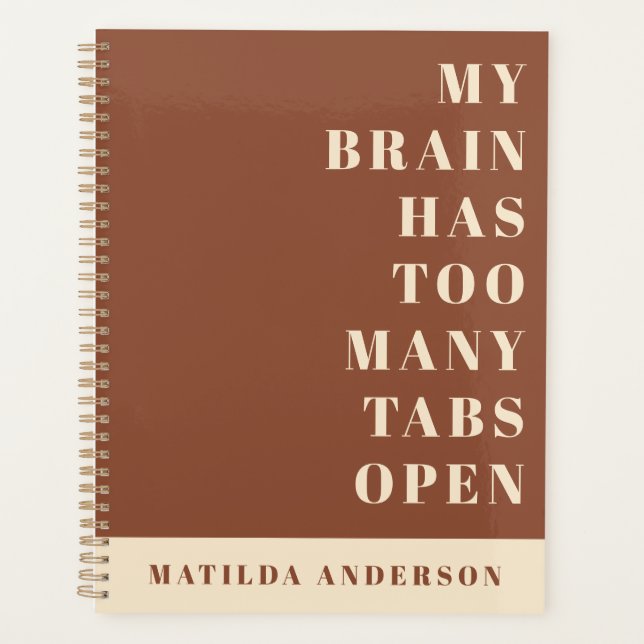 Modern minimal simple funny typography journal planner (Front)