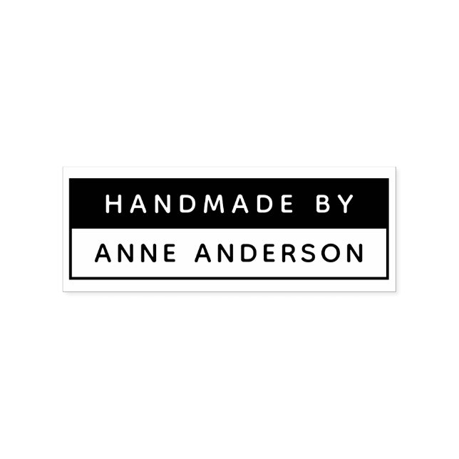 Modern minimal simple handmade by custom name rubber stamp (Imprint)
