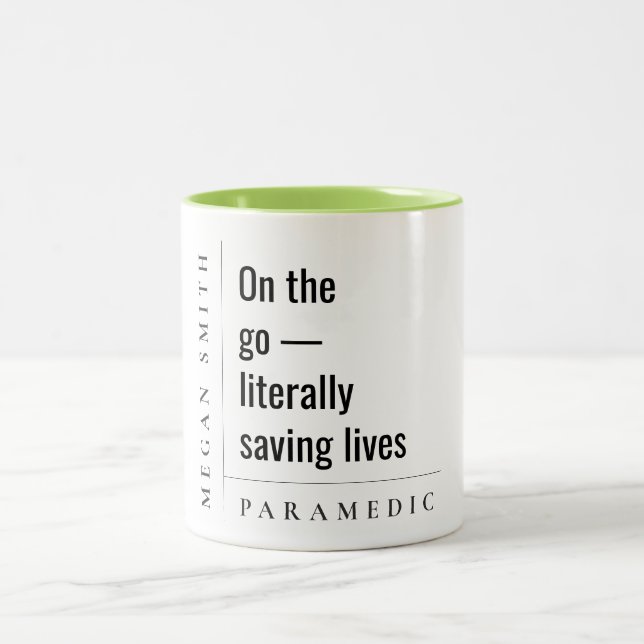 Modern Minimal Simple Motivational Paramedic Gift Two-Tone Coffee Mug (Center)