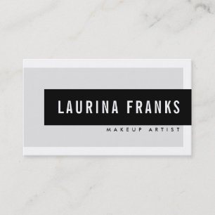 MODERN MINIMAL simple name chic pale grey black Business Card