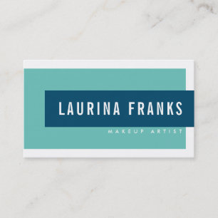 MODERN MINIMAL simple name teal mint navy black Business Card